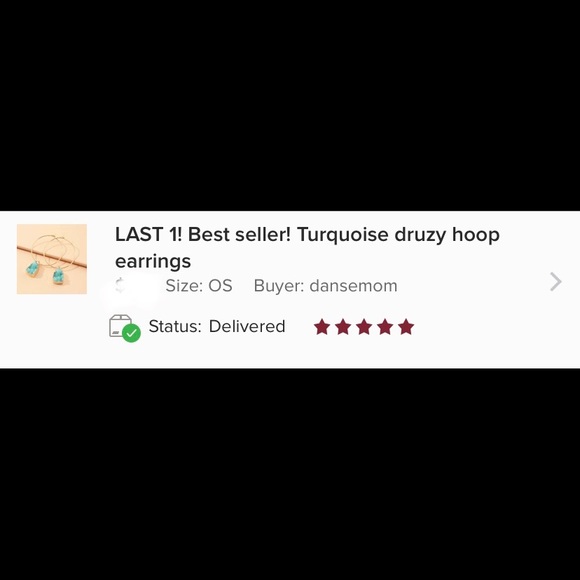 LAST! Best seller! Turquoise druzy hoops - Picture 6 of 11